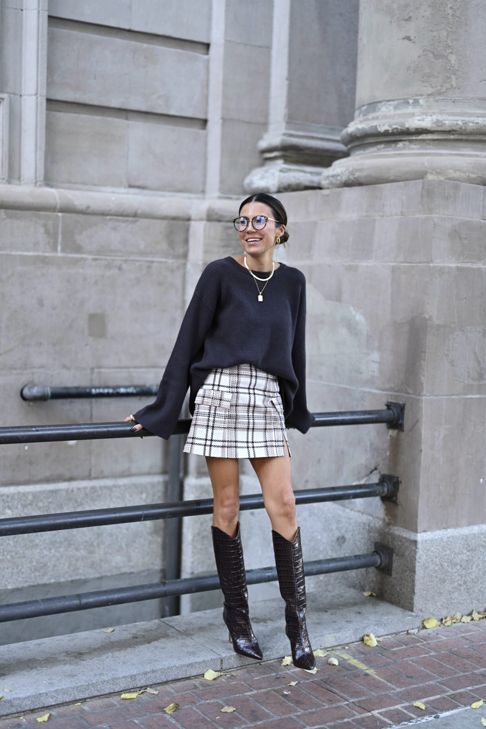 plaid mini skirt